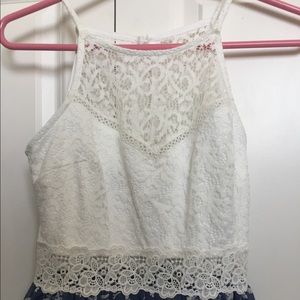 Lacy blue and white dress